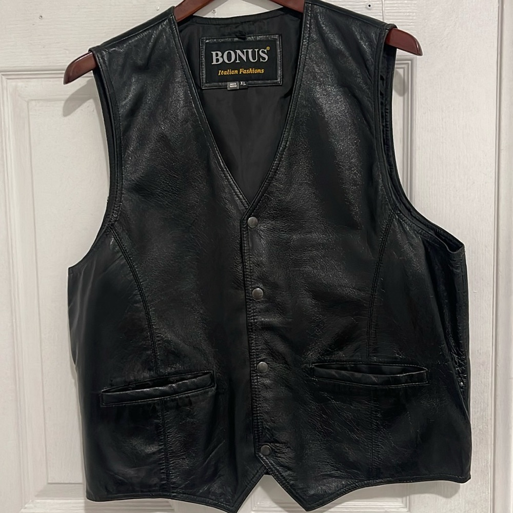 New Italy Genuine leather men's vest Size XL